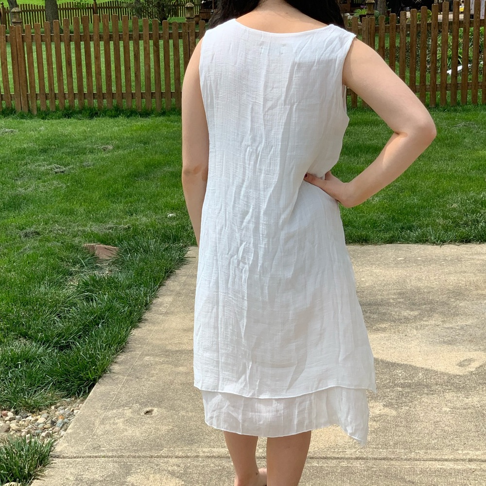 Youthhot Sleeveless White Floral Dress - Picture 2 of 5